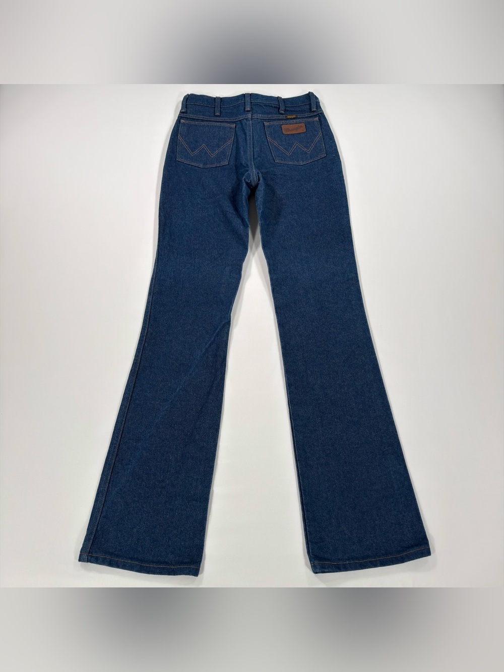 Wrangler 935NAV Cowboy Cut Bootcut Jeans Mens 31x36 Dark Blue Rigid 100% Cotton - Picture 5 of 12
